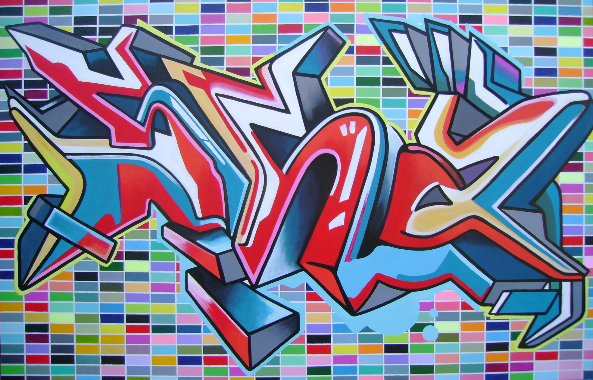 Graffiti na colours podklade